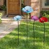 2Pcs Weather-resistant Outdoor Iron Art Flowers Large Artificial Flower Ornaments  Yard Art