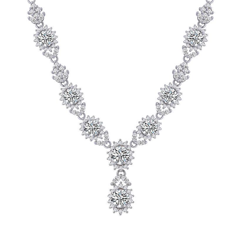 S925 Sterling Silver Moissanite Tassel Necklace - Light Luxury Water Drop Design for Women 925 Silver
