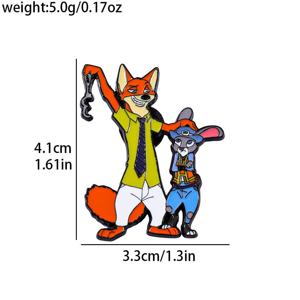 28 Spot Crazy Zootopia Metal Badge Nick Fox Judy Rabbit Alloy Enamel Brooch Hot Sale