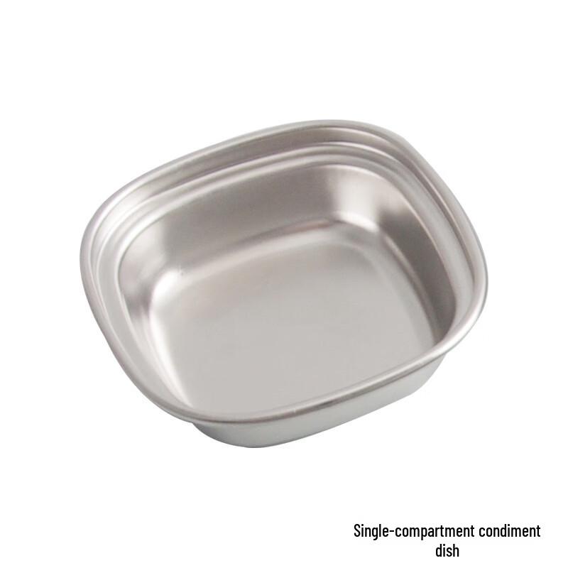 Korean Style Stainless Steel Divided Dipping Sauce Dish