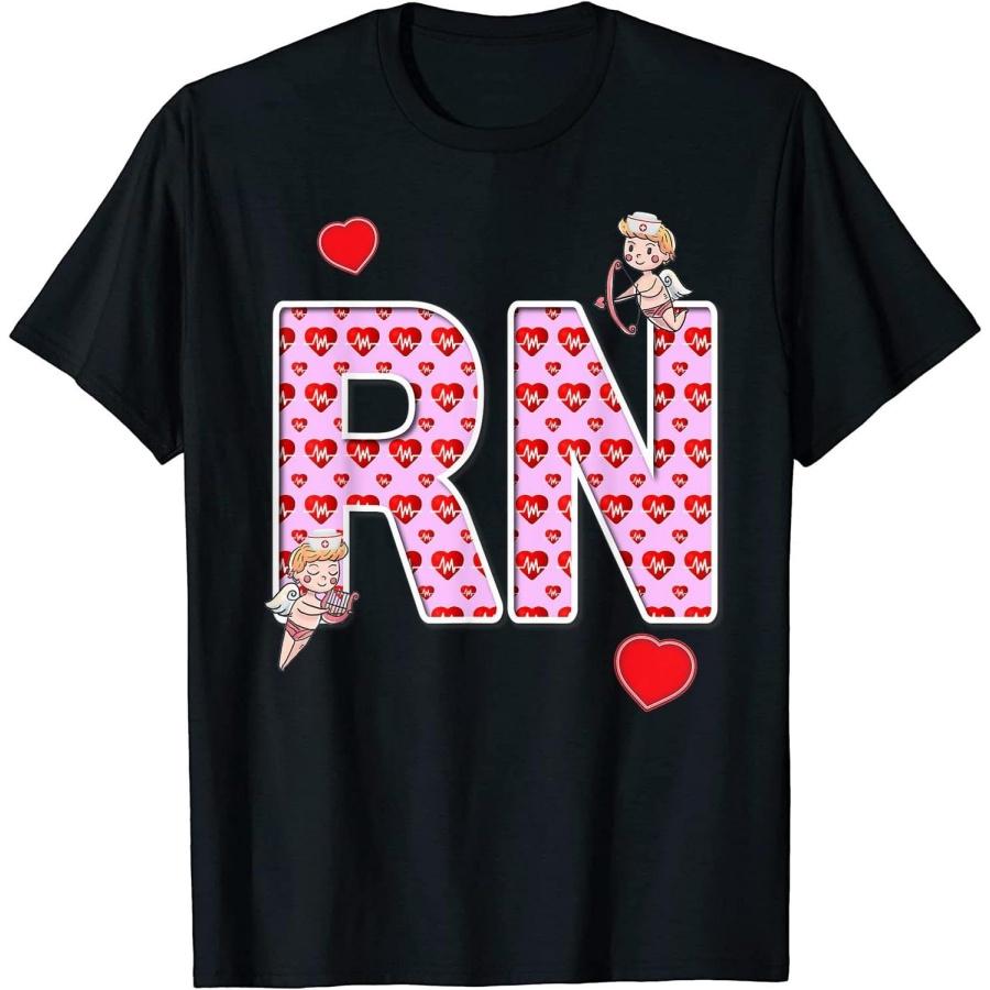 Nurses Valentine s Day Love, Hearts & Cupids RN T-Shirt for Men Women Kids Black XXXXXL разноцветный
