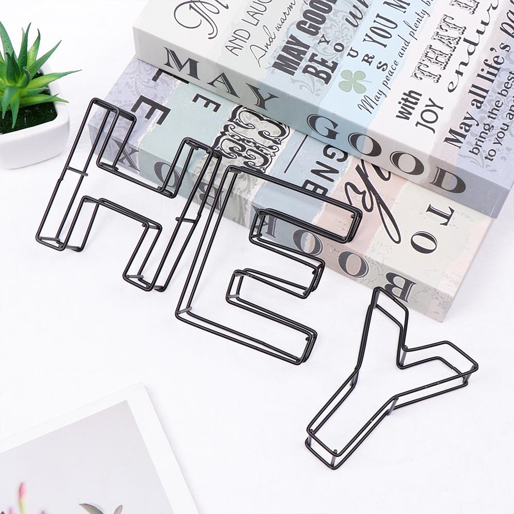 New Industrial Style Wrought Iron Alphabet Doorplate Sign Metal Hollow Letter Home Decor Cafe Adornment Photo Props Party Supply