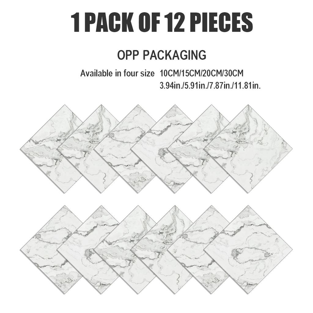 Crystal Marble Kitchen Oil-Proof Tile Sticker Non-Slip Waterproof Wall Sticker Imitation Tile Bedroom Wall Sticker