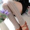 Korean Style Women's Thick Cable Knit Slouch Socks, 85g - Autumn/Winter Wool Leg Warmers & Boot Covers