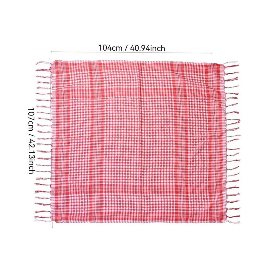 Soft Polyester Checkered Shemagh Scarf With Fringe Trim For Kids Various Outfit Arabic Shoulder Wrap For Boy Daily Wear
