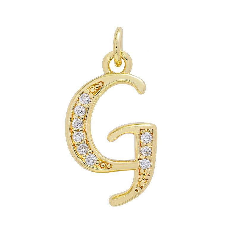 European & American Gold-Plated Copper Zircon Letter Necklace - High-End DIY Jewelry Accessory