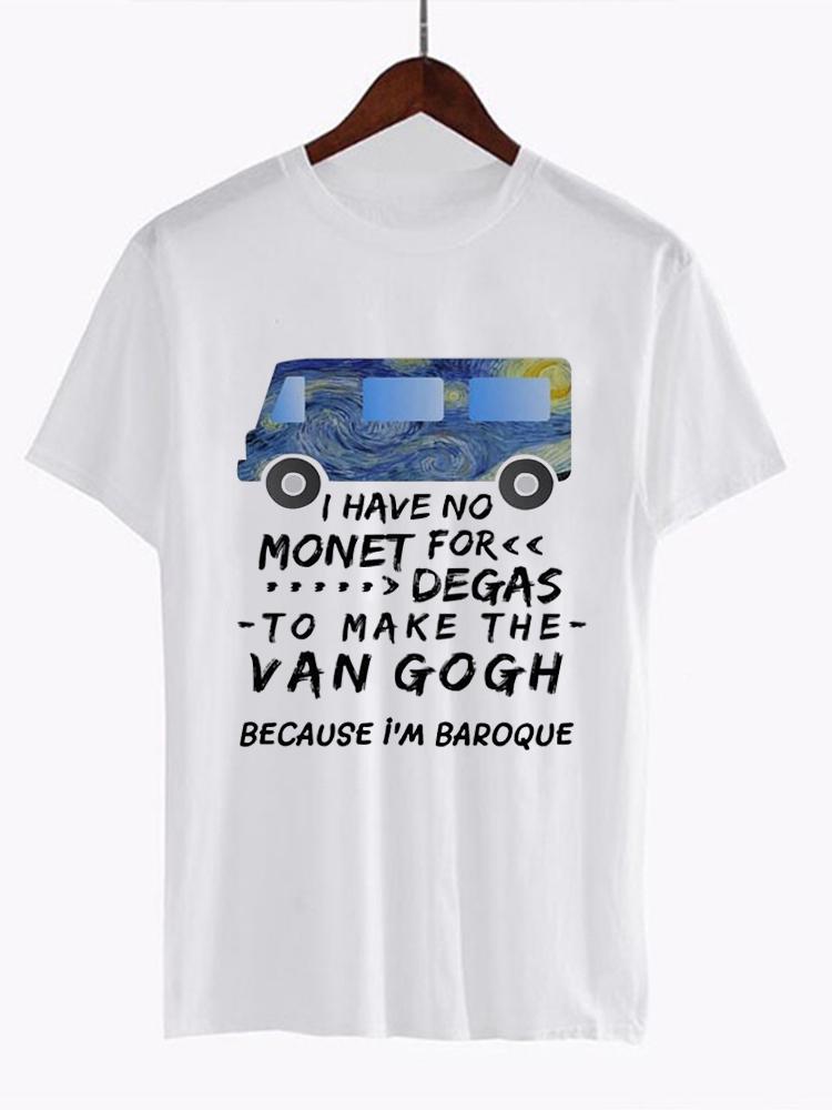 Unisex Van Gogh Van Goghing Van Gone Meme Funny T Shirt Hipsters Cute Tee z nadrukiem