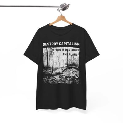 Vernietig Kapitalisme Anarchistisch T-shirt, Groen Anarchistisch T-shirt, Unisex T-shirt