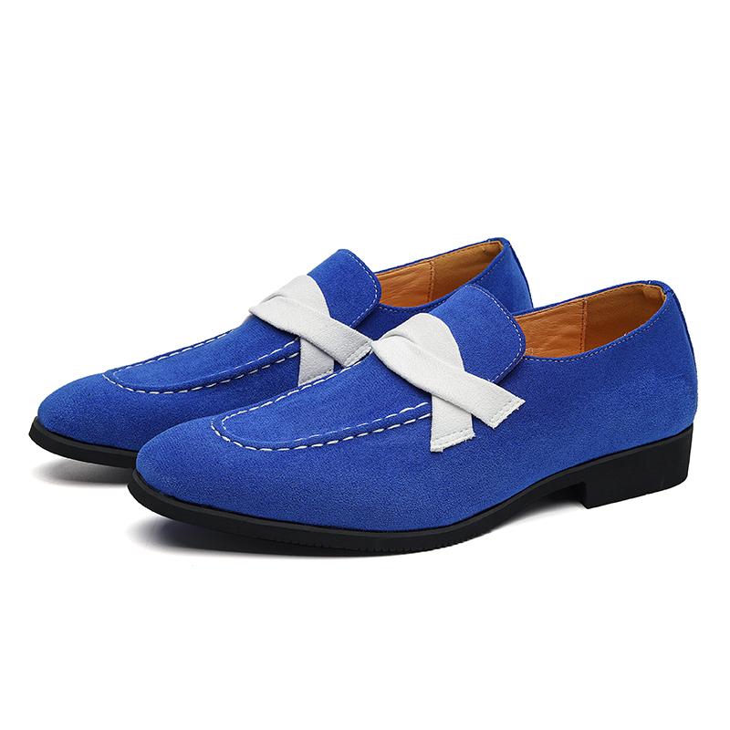 

British style Elegant Men s Shoes Plus size 48 Stylish Blue Suede Leather Shoes Men Autumn Slip On Casual Formal Loafers for Men 48