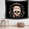 VIKAMA Bohemian Dark Skull Cherry Blossom Moon Tapestry Gothic Vintage Living Room Sofa Feature Wall Decor Tapestry