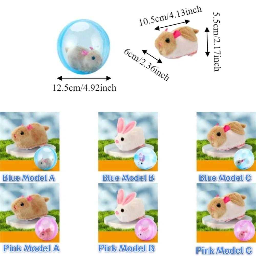 Built-in Plush Animal Interactive Cat Toy Transparent Hamster Chasing Ball  Training