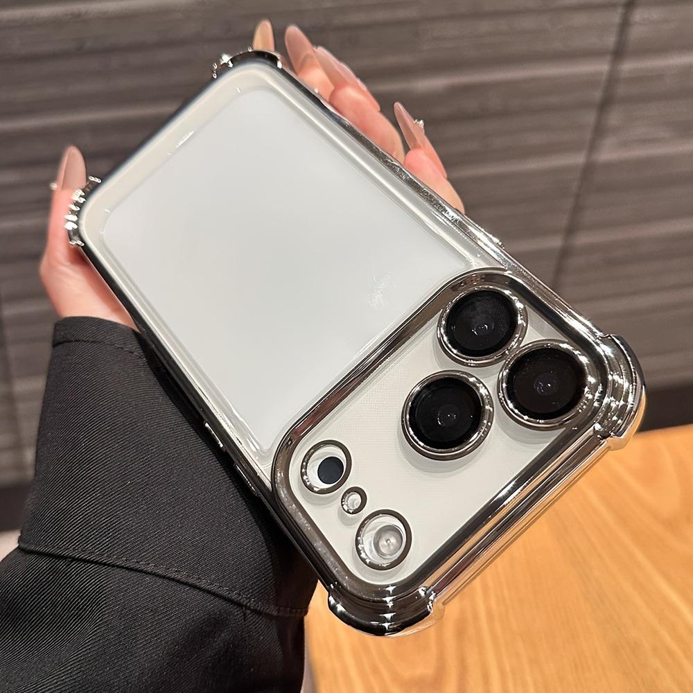 Buffer Impact Shockproof Plating Transparent Phone Case For iPhone 17 16 15 14 13 12 11 Pro Max Plus Air Clear Back Cover