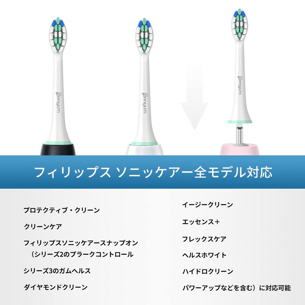 Senyum Electric Toothbrush Replacement Brush Sets for Philips Compatible Sonicare Replacement Brush Sets White Brush Sonicare, (8 Sets)
