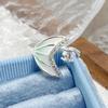 [Mermaid Whispers] Fish Tail Enamel Dripping Oil Zir*****Pening Ring Exquisite Simple Advanced Sense Stacked Ring Woman
