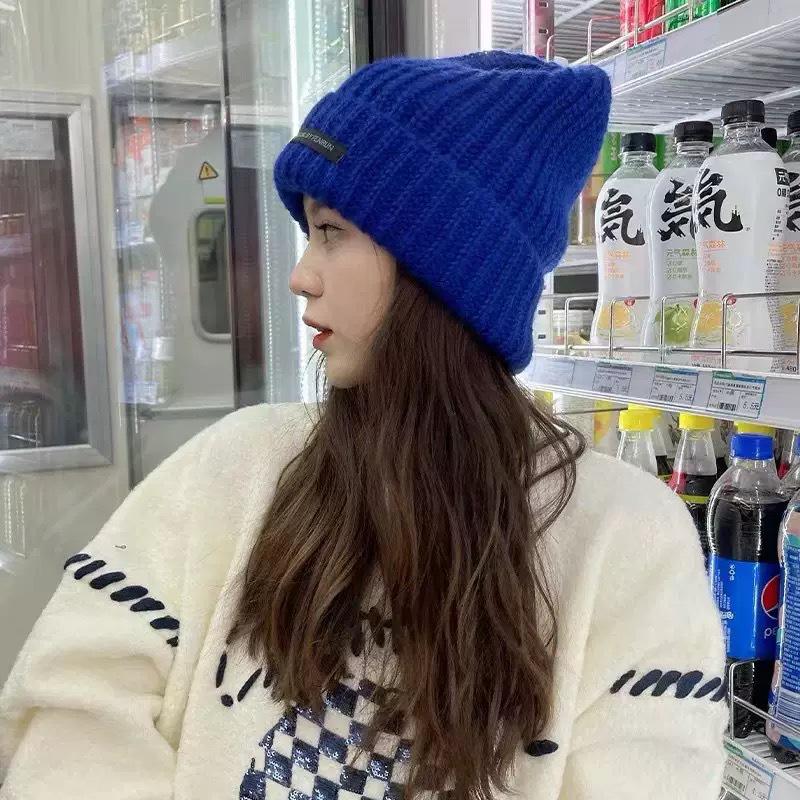 Japanese-Korean Soft Knitted Slouchy Hat for Women, Autumn/Winter Warmth, Fits Large Head, Cold Protection