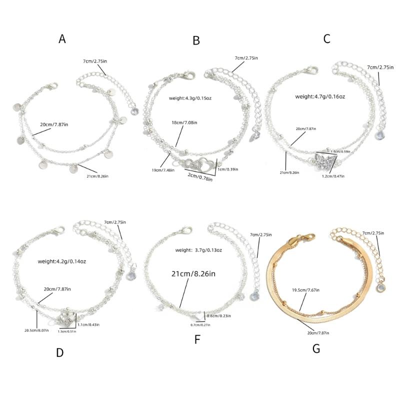 Comfortable Wear Adjustable Alloy Anklet for Women Featuring Layer Chains Butterfly Charm Beachwear Jewelry Gifts