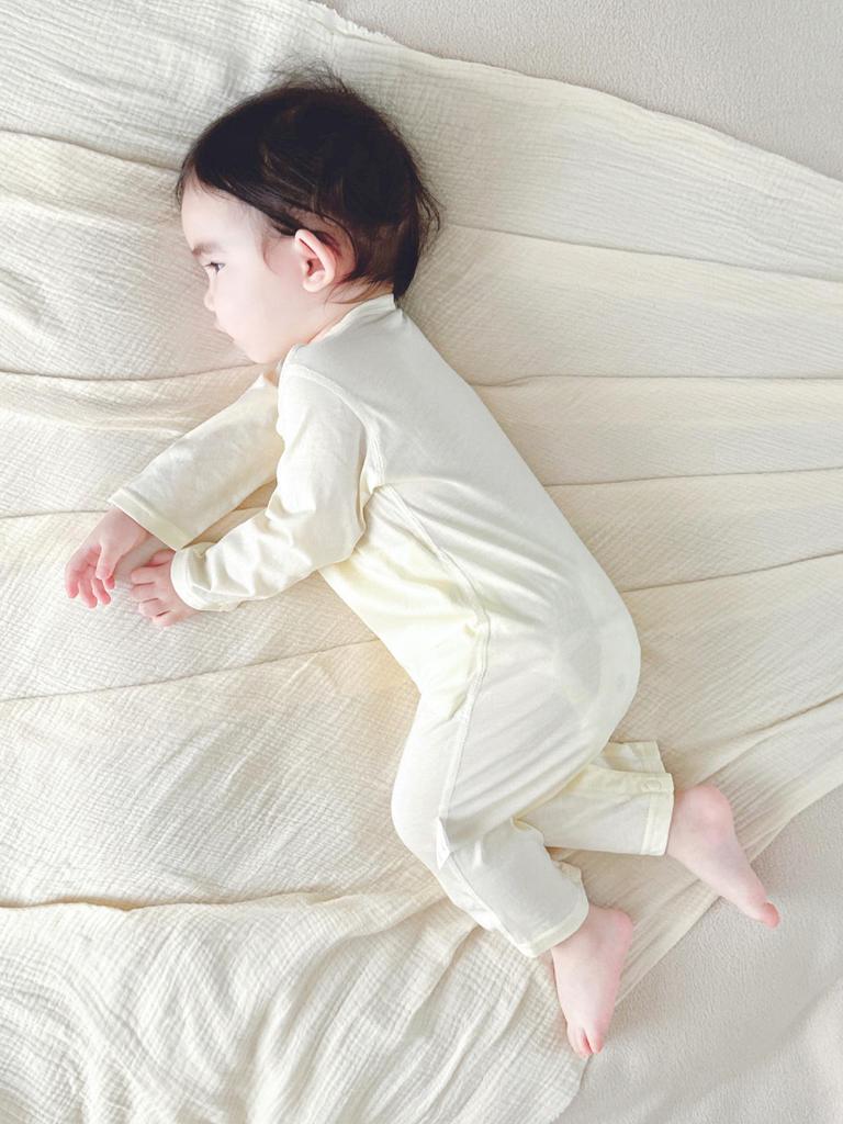 Tagless Double-Layer Cotton Newborn Bodysuit - Breathable, Thin Pajamas for Spring & Autumn