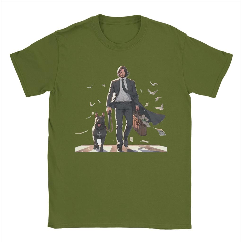 John Wick Anime Style TShirts Men Fashion Cotton Tees Crewneck Short Sleeve T Shirts Party Tops