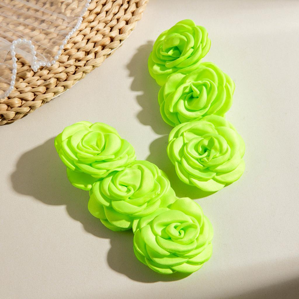Fresh multi-colored flower earrings Valentine's Day series gentle simulation big flower earrings earrings women