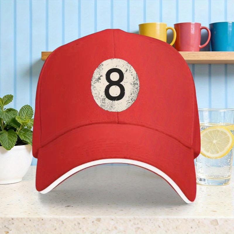 

8 Ball Billiards Pool Retro Vintage Baseball Cap Unisex Polyester Casual Adjustable Headwear One Size