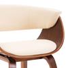 Dining Chairs Set of 4 Cream Colored Bentwood Frame with Faux Leather Upholstery