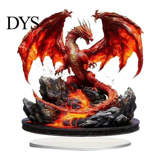 Collectible Dragon Statue Fantasy Acrylic Statue, Gothic Tabletop Figurine, Mythical Personalized Gift Idea Desktop Ornament for Office Bedroom Gaming