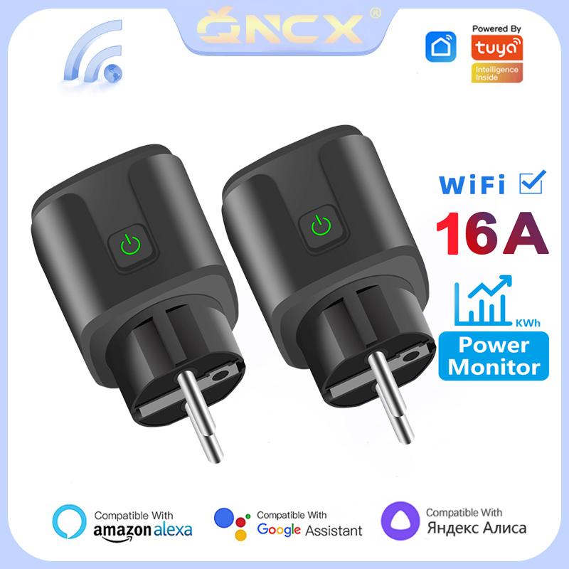 

QNCX 16A художественная розетка EU WIFI Tuya Plug art Home Voice Timer Power Monitor Розетка для art Life APP Alexa Google Home