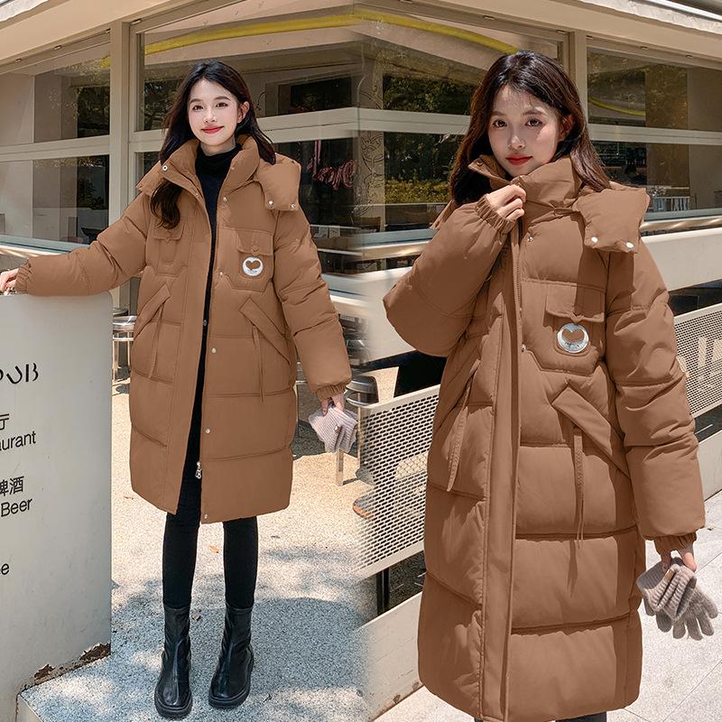 Down cotton coat for women, 2025 winter new style cotton coat, medium and long fashionable all-matching thick loose figure-flattering winter coat