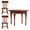 1/3Pcs 1:12 Mini Dollhouse Dining Table Chair Set Wooden Miniature Furniture for Dollhouse Micro Landscape Decor Kids Pretend Play Toy
