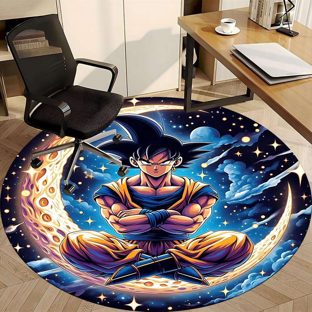 1pc Dragon Ball Office Round Area Rug, Indoor Mat Suitable For Office, Under Office Chairs Bedroom Living Room Home Decor, Room Deco