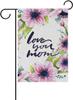 YZGO Oral Anemone with Quote Love You Mom Garden Ag Home Polyester Fabric Happy Mothers Day Welcome House Yard Banner,12 LLX