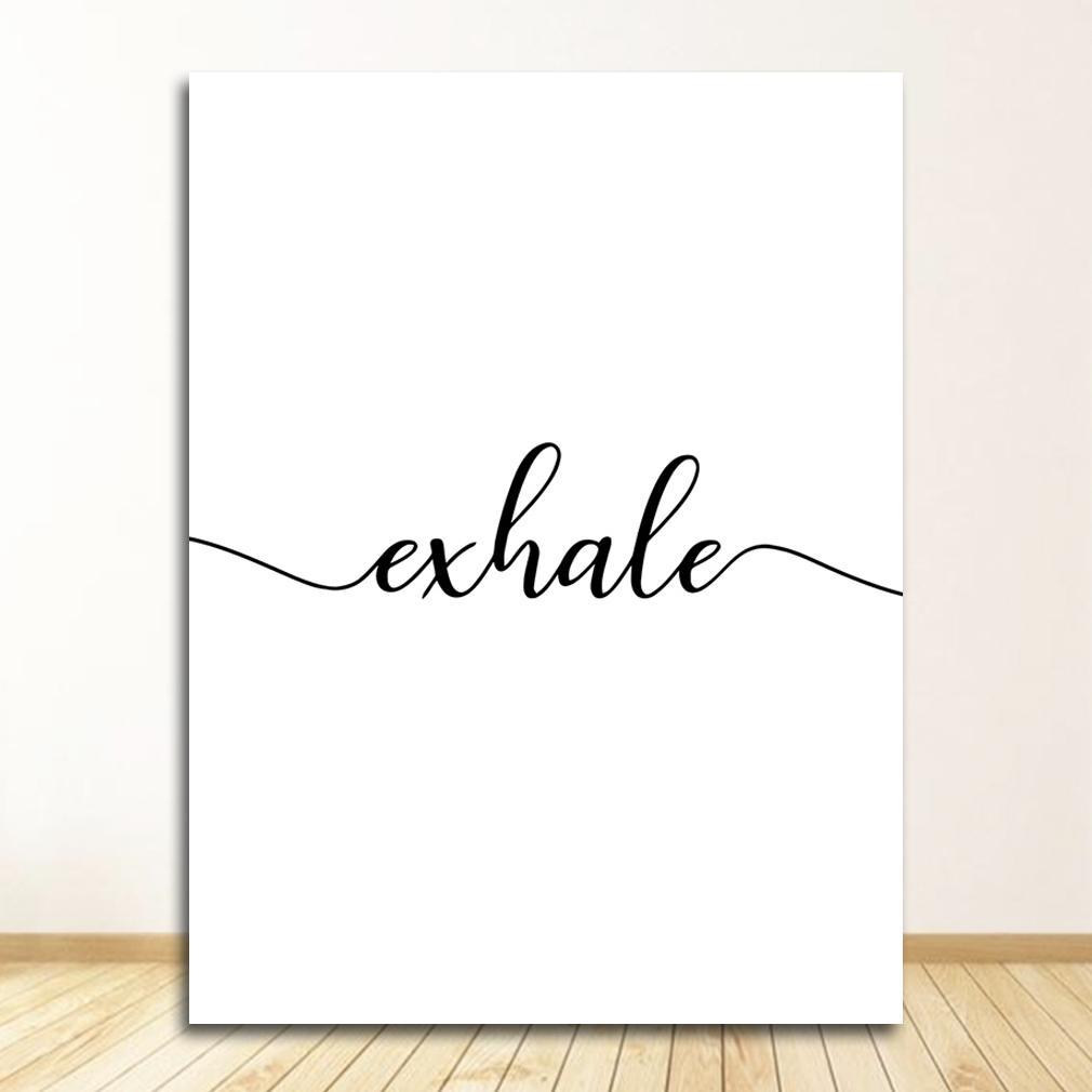 

Украшение комнаты в скандинавском стиле, вдох, выдох, черно-белый минималистичный холст, настенное искусство, печать на холсте, декоративная картина, живопись, оптовая продажа 21x30cm No Frame