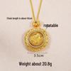 Ancient Gold Sand Eight-Treasure Compass Blessing Necklace - Chinese Retro Copper Alloy Jewelry