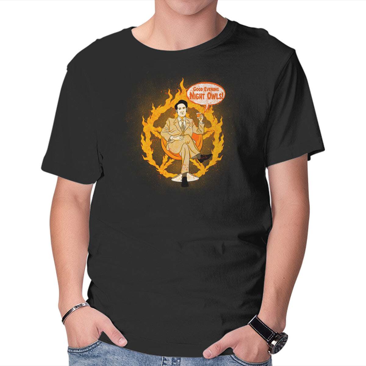 Unisex Crew Neck T-Shirt Mr. Midnight Graphic Short Sleeve Casual Tee XXXXL