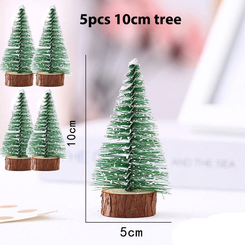 5pcs Mini Christmas Trees Green Tower Pine Cedar Desktop Artificial Christmas Tree for Xmas Party DIY Home Decors 10/15/20/25cm
