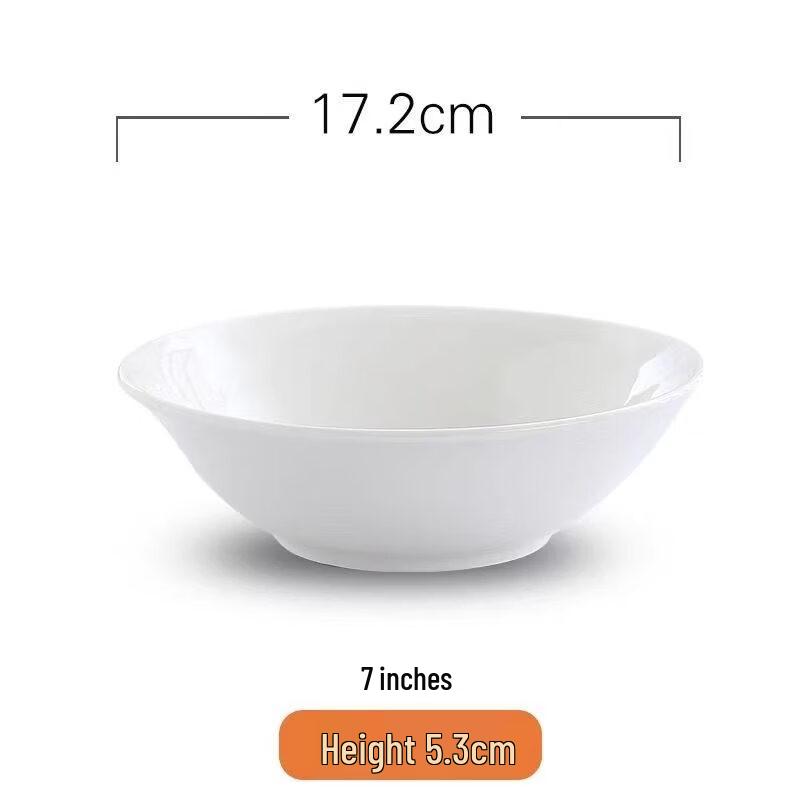 Thickened Pure White Ceramic Serving Bowls