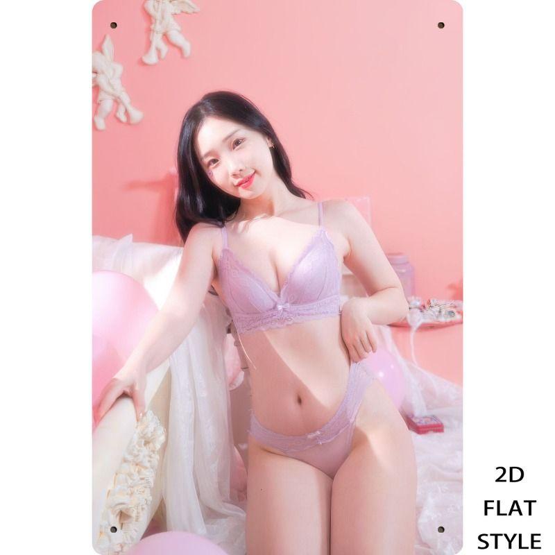 Vintage Kvinlig Silhuett Metall Logotyp för Bar & Garage