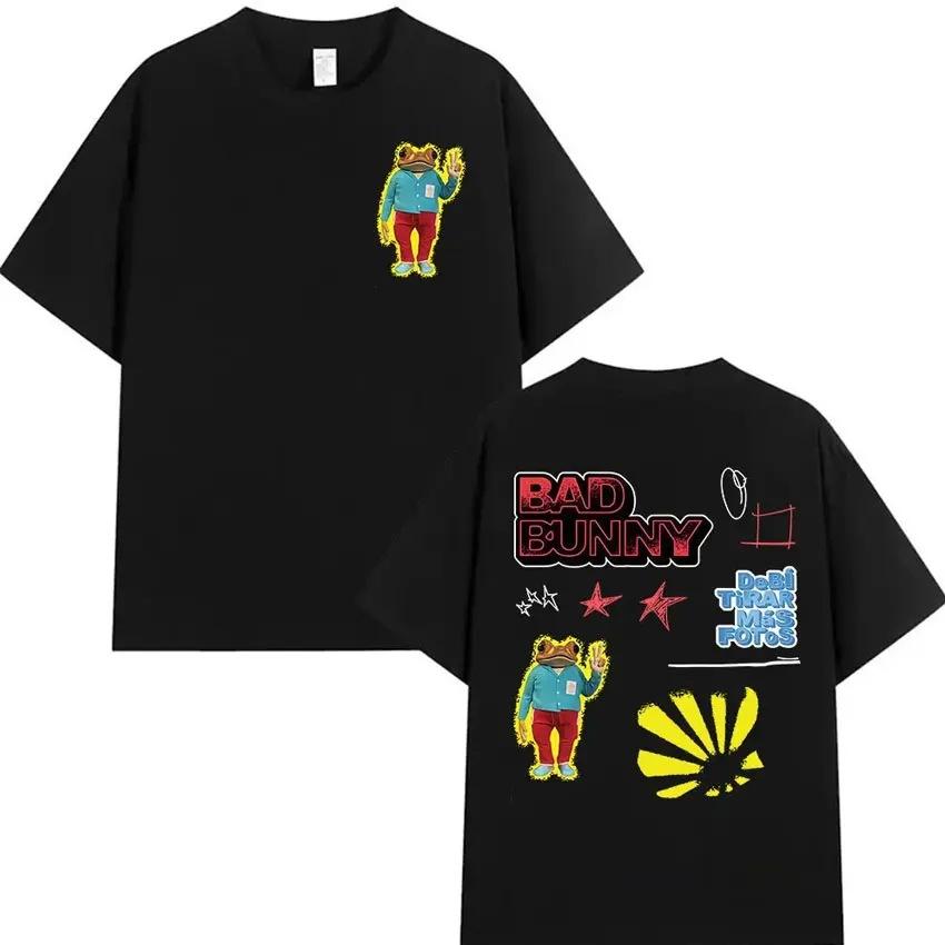 S-XXXL Men Women Singer Rapper Super Star Bad Bunny Printing Tops Adults Unisex Plus Size Short Sleeves Round Neck T-shirt