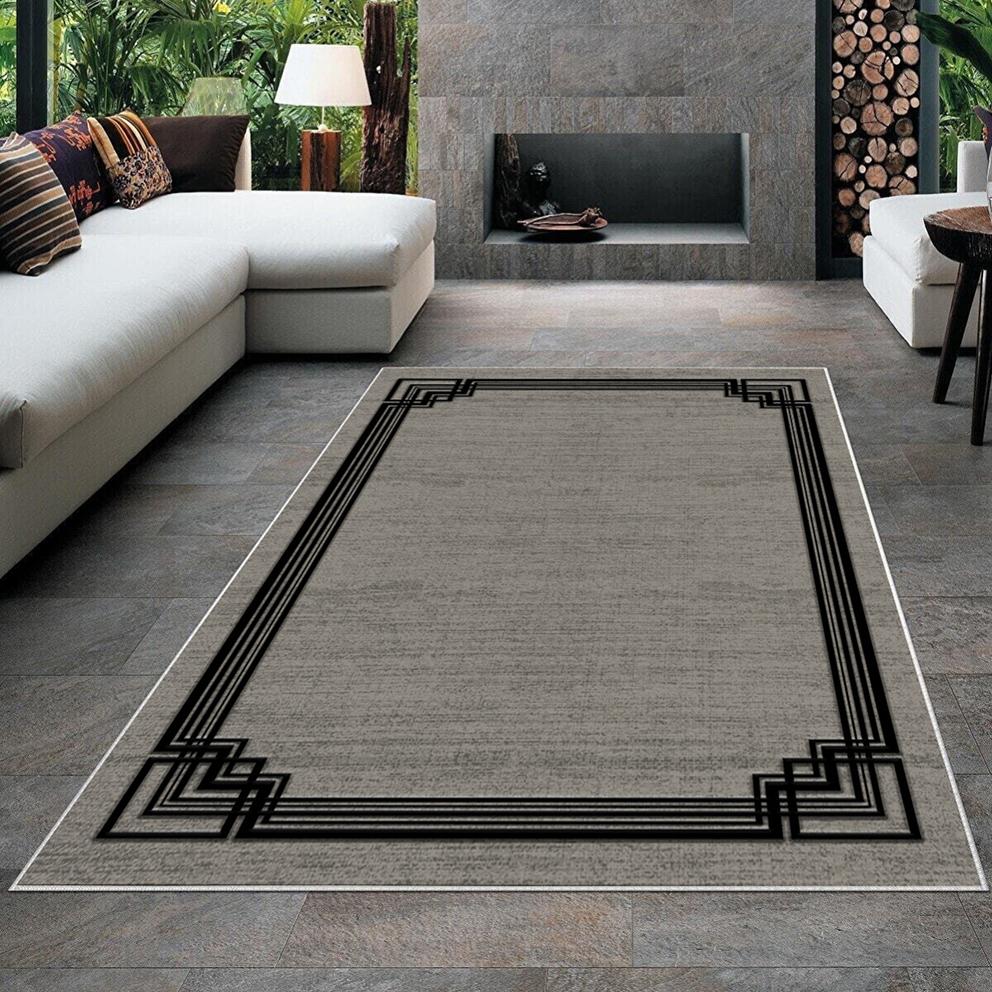 

Современный ковер для гостиной с нескользящим основанием, который необходимо распечатать с помощью цветной цифровой печати с рисунком.