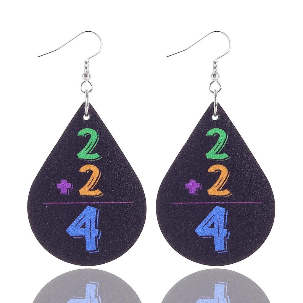Teacher's Day Apple Pencil & Rocket Book Earrings with School Elements