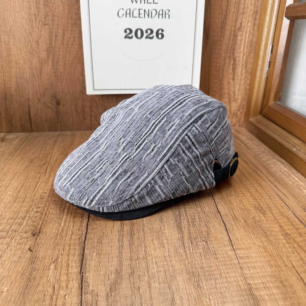 Early autumn new irregular striped forward hat children's newsboy hat versatile forward hat big face small cap