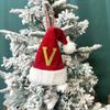 Mini Letter Christmas Hat Christmas Tree Pendant Decorations Hanging Ornament Cute Plush Velet Santa's Hat Christmas Home Decor