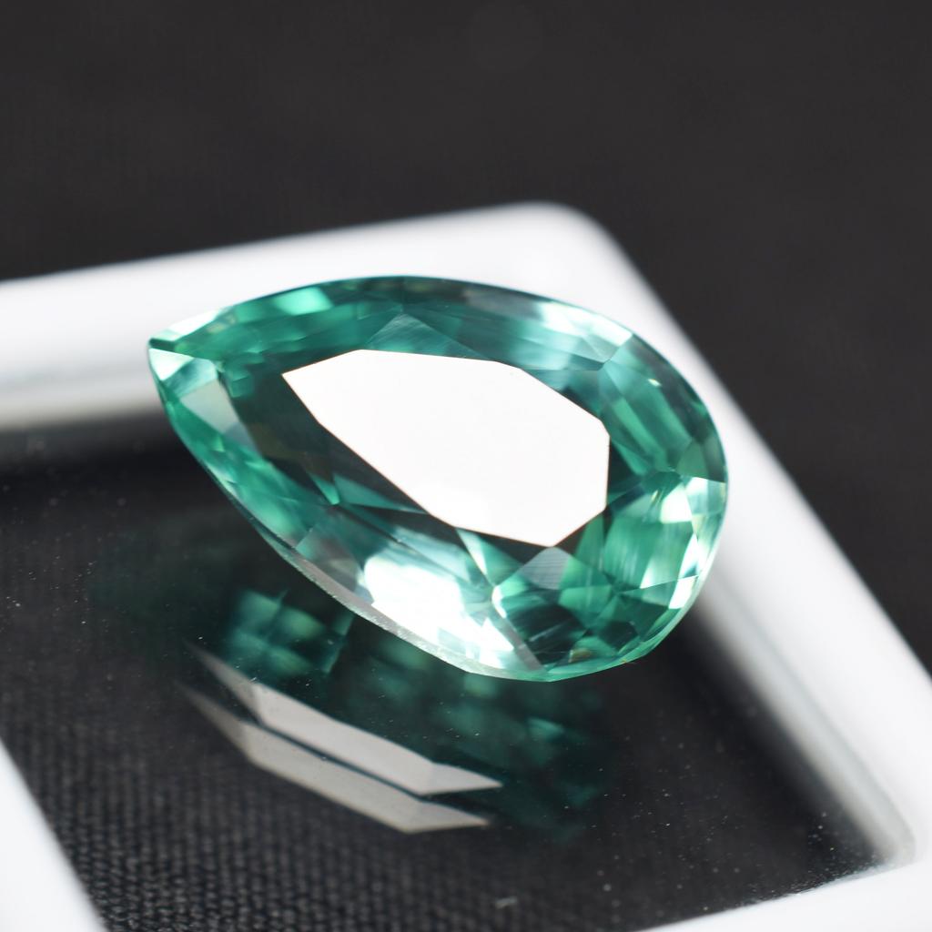 Bluish Green Natural Sapphire Pear 10.15 Ct Fabulous Certified Montana Gemstone