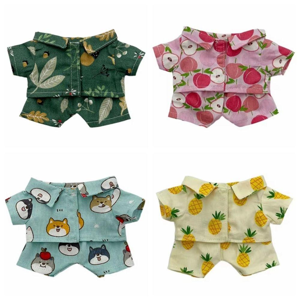 

Casual Outfits 20cm Doll Pajamas Shirt Pants Cotton Doll Clothes Plush Doll Clothes DIY Toy