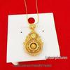 Goldener Fulu drehbarer Anhänger für Damen: Antiker Filigran mit Strasssteinen, Lebens vier Schönheiten Kürbis Pulloverkette