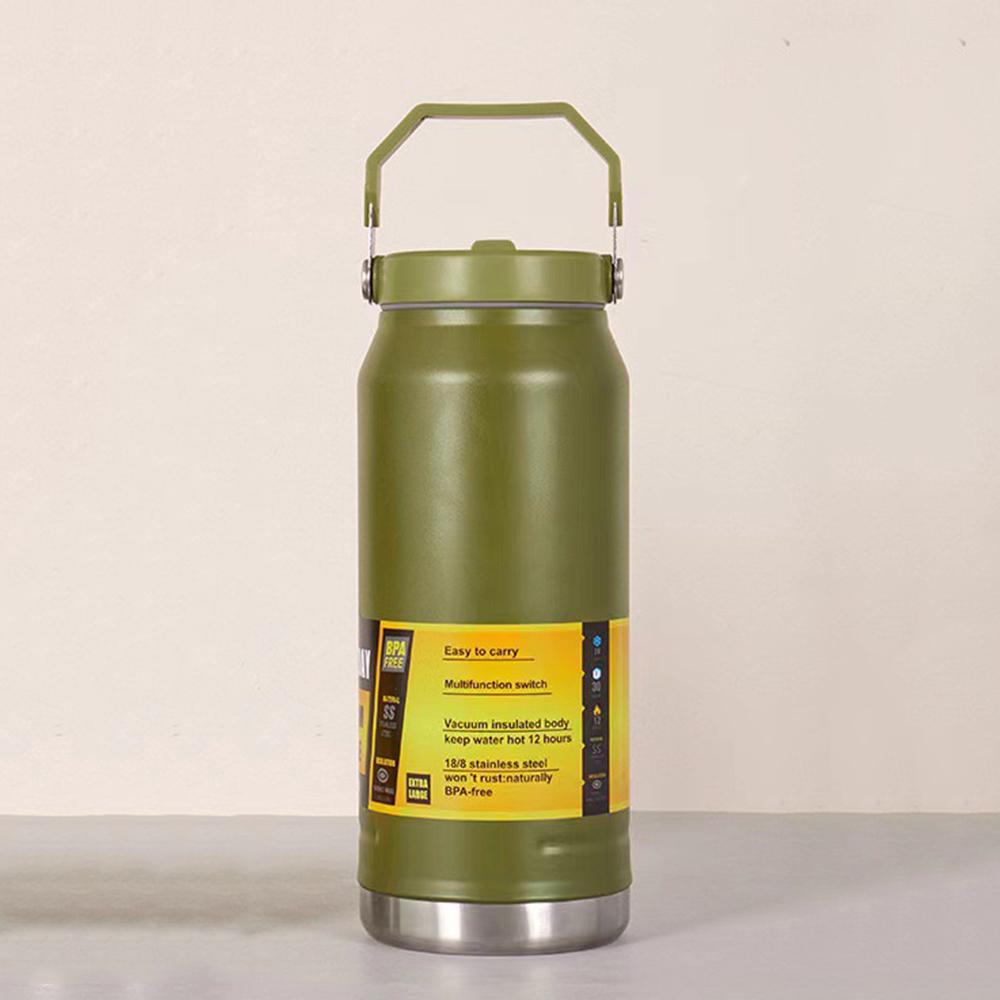 

1.6 л, ручная вакуумная кружка из нержавеющей стали 304, бутылка для воды для занятий спортом на открытом воздухе, изоляционное/охлаждающее ведро большой вместимости 1.6L армия зеленый