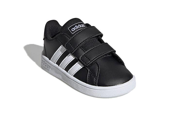 adidas Neo GRAND COURT Low Top Skateboard Shoes Black White Infant And Toddler EF0117