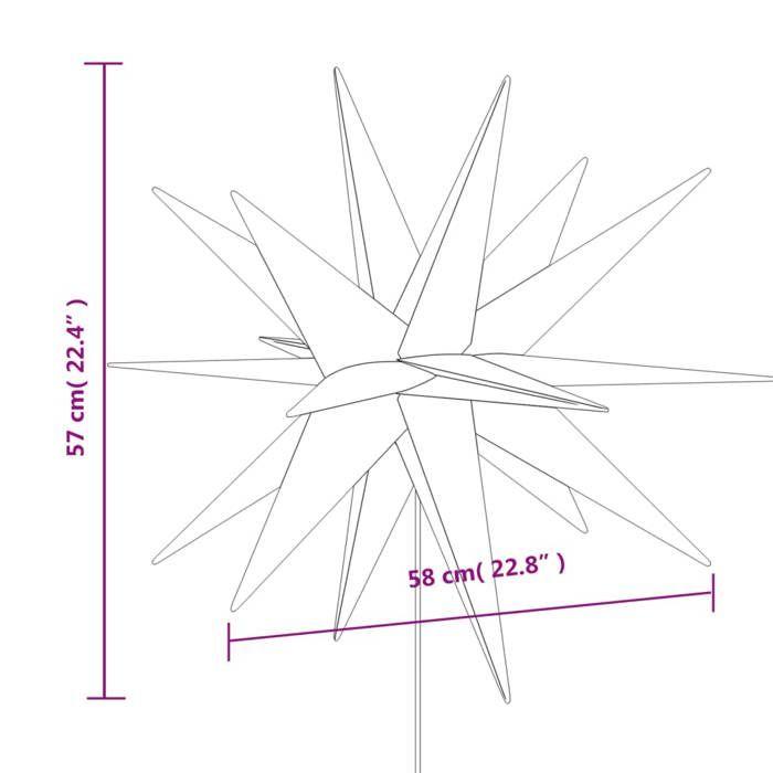 VidaXL Lumière de Noël avec Piquet LED Pliable, Éclairage d'Étoile de Noël, Décoration Lumineuse de Noël Intérieur 356190