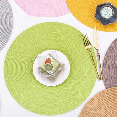 Woven Round Placemat Anti-scalding Heat Insulation Dining Table Mats Western Restaurant Dish Mat Non-slip Household Supplies