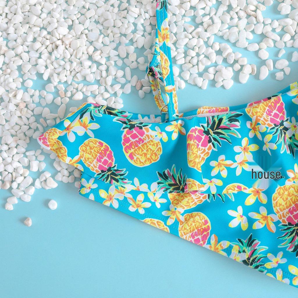 Dwuczęściowy zestaw bikini dla dziewcząt z nadrukiem ananasa